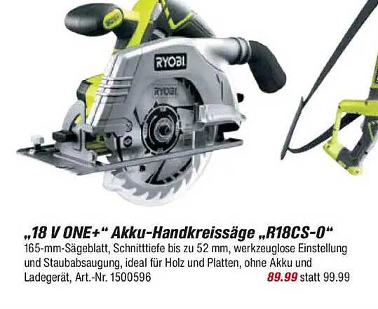 „18 V ONE+“ Akku-Handkreissäge „R18CS-O“