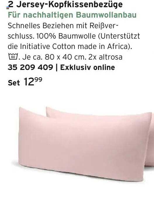 2 Jersey-Kopfkissenbezüge für nachhaltigen Baumwollanbau