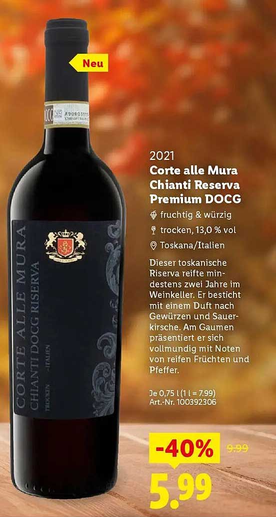 2021 Corte alle Mura Chianti Reserva Premium DOCG