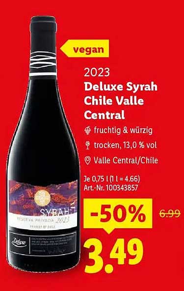 2023 Deluxe Syrah Chile Valle Central