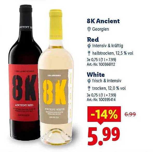 8K Ancient Wein – Rot und Weiß aus Georgien