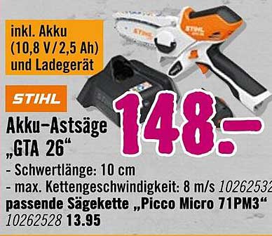 Akku-Astsäge „GTA 26“ von STIHL