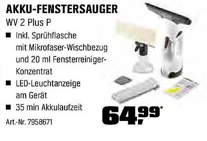 AKKU-FENSTERSAUGER WV 2 Plus P