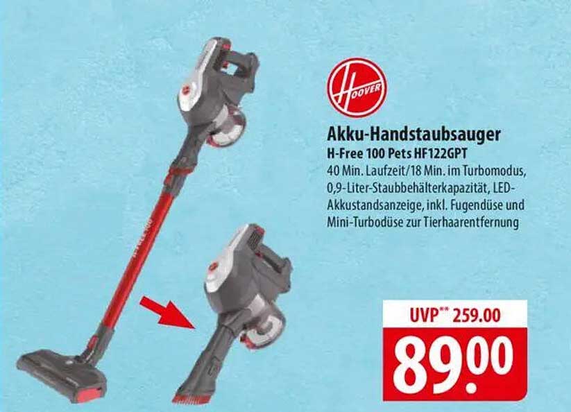 Akku-Handstaubsauger H-Free 100 Pets HF122GPT