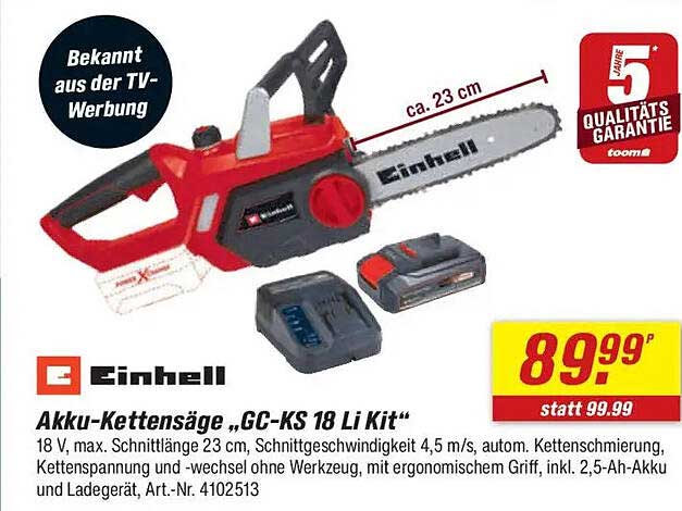Akku-Kettensäge „GC-KS 18 Li Kit“