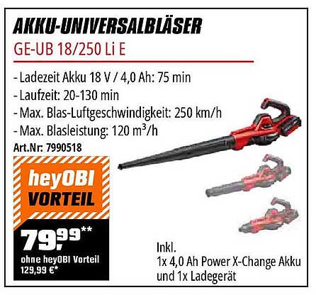 Akku-Universalsäblower GE-UB 18/250 Li E