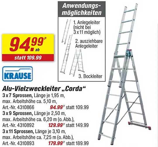 Alu-Vielzweckleiter „Corda“