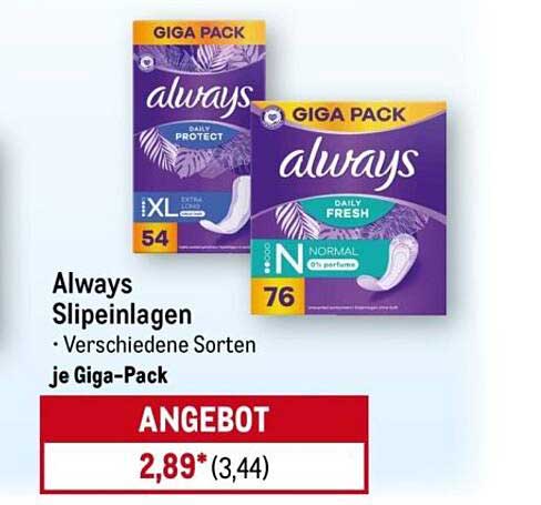 Always Slipseinlagen - Giga Pack