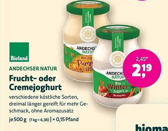 Andechser Natur Frucht- oder Cremejoghurt