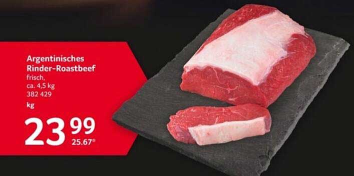Argentinisches Rinder-Roastbeef frisch, ca. 4,5 kg