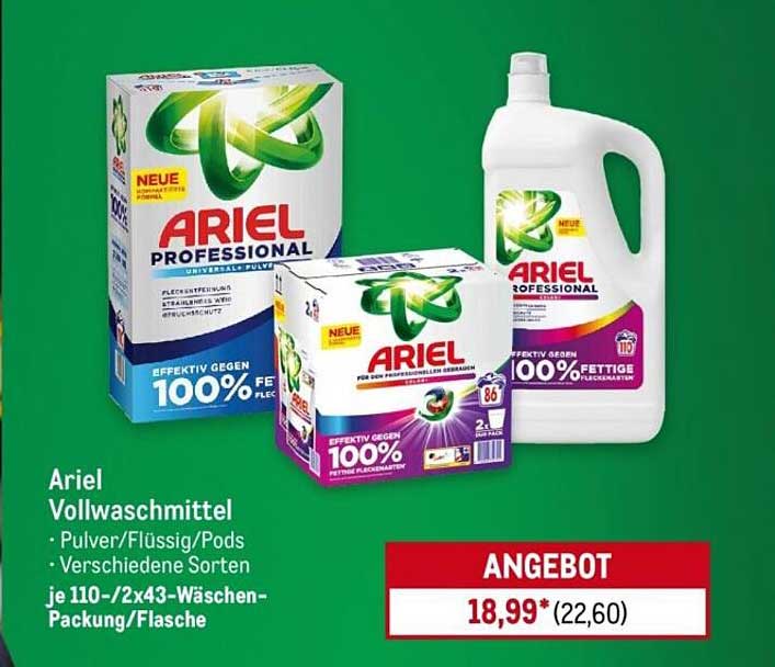 Ariel Vollwaschmittel - Pulver/Flüssig/Pods - Verschiedene Sorten