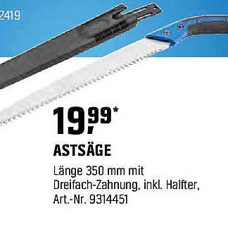 ASTSÄGE - Länge 350 mm mit Dreifach-Zahnung inkl. Halfter