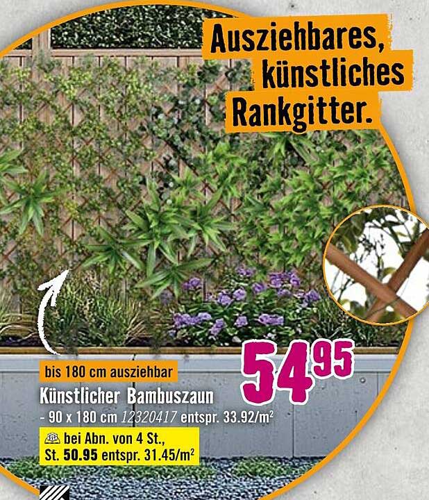 Ausziehbares, künstliches Rankgitter - Kunstlicher Bambuszaun