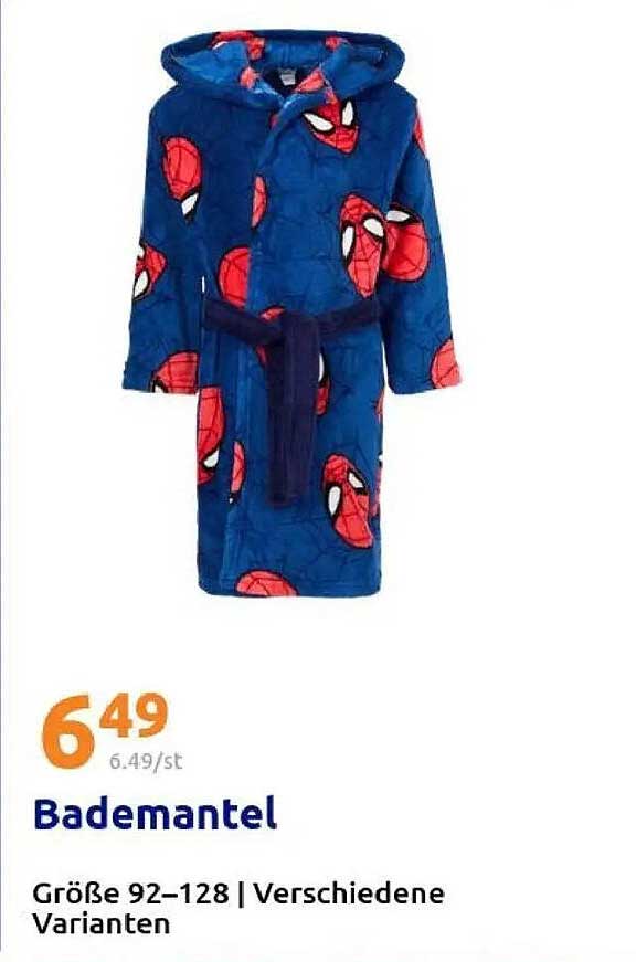 Bademantel mit Spiderman-Motiv