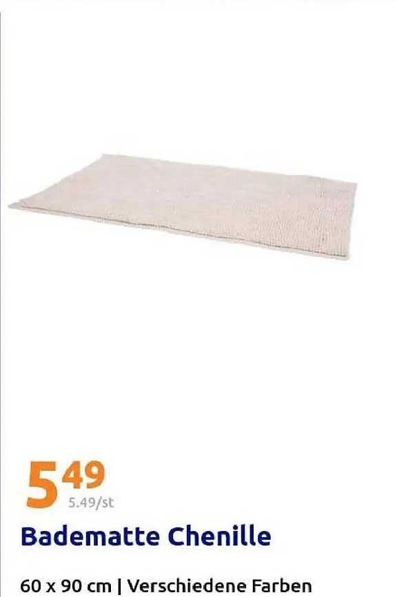 Badematte Chenille 60 x 90 cm | Verschiedene Farben