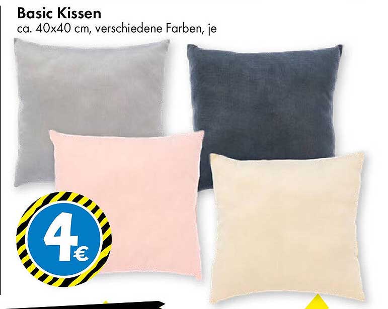 Basic Kissen – verschiedene Farben, je 40x40 cm