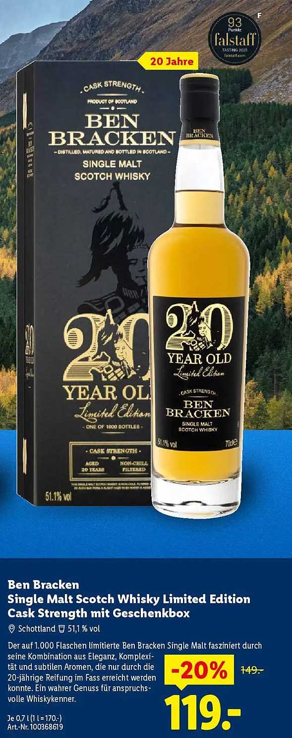 Ben Bracken Single Malt Scotch Whisky Limited Edition Cask Strength