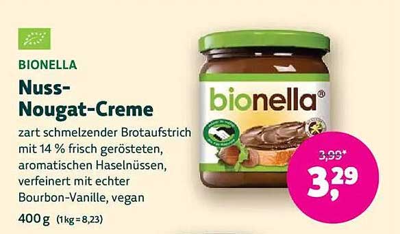 BIONELLA Nuss-Nougat-Creme 400 g