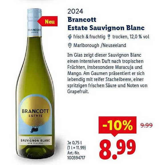 Brancott Estate Sauvignon Blanc trocken 0,75 L