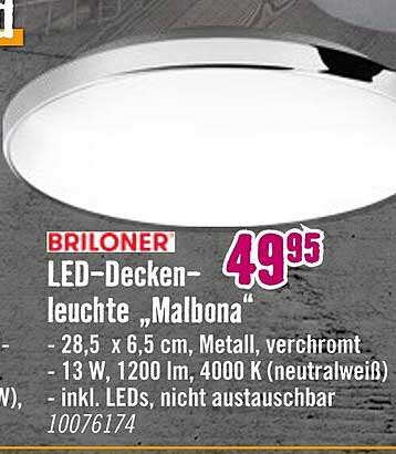 BRILONER LED-Deckenleuchte „Malbona“