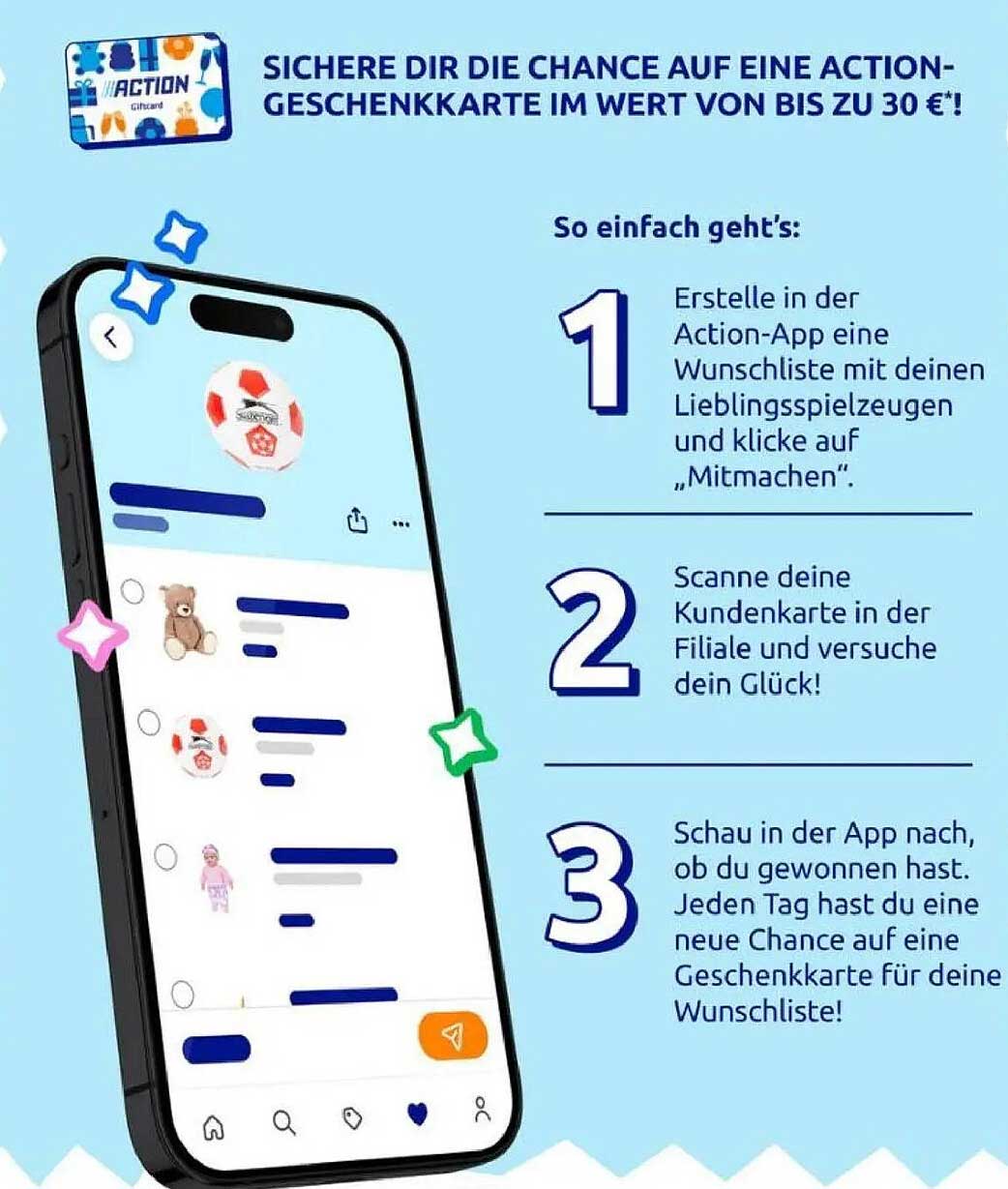Chance auf eine Action-Geschenkkarte im Wert von bis zu 30 €!