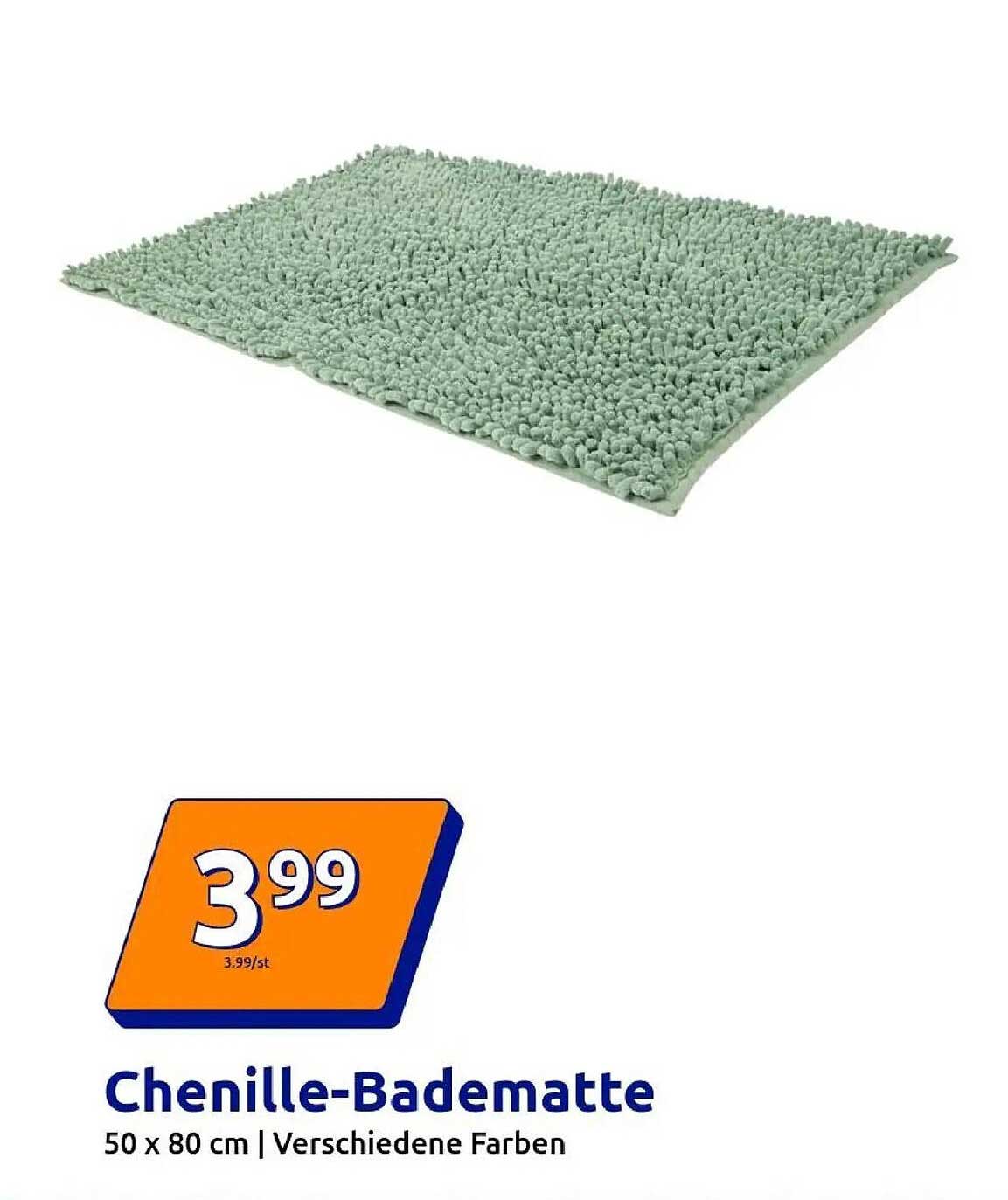 Chenille-Badematte 50 x 80 cm in verschiedenen Farben