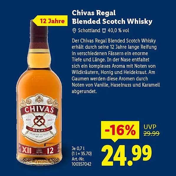 Chivas Regal 12 Jahre Blended Scotch Whisky