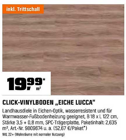 CLICK-VINYLBODEN „EICHE LUCCA“