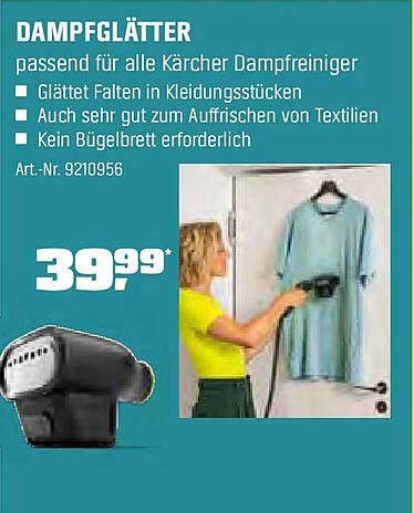 DAMPFGLÄTTER passend für alle Kärcher Dampfreiniger