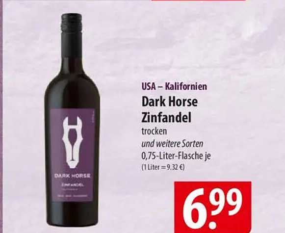 Dark Horse Zinfandel 0,75-Liter-Flasche