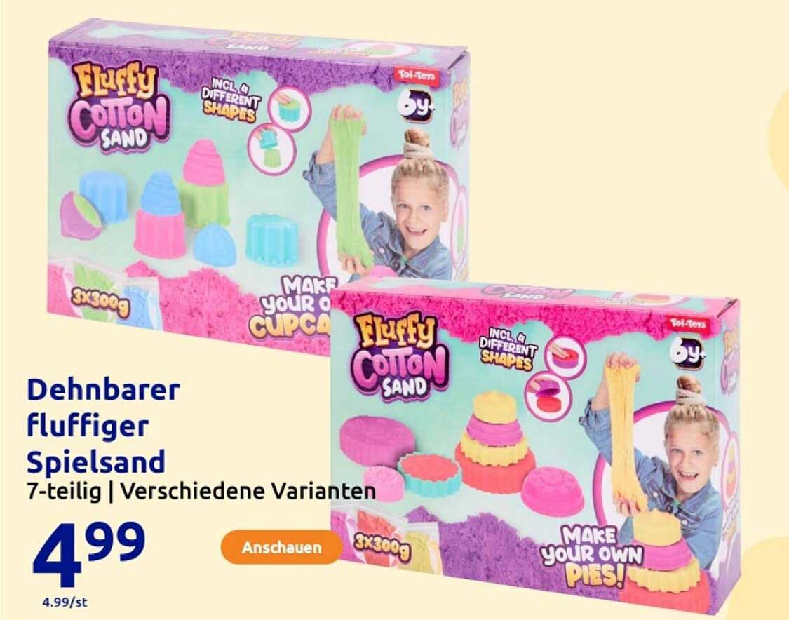 Dehnbarer fluffiger Spielsand 7-teilig | Verschiedene Varianten