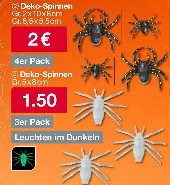 Deko-Spinnen 4er Pack und 3er Pack, leuchtend im Dunkeln