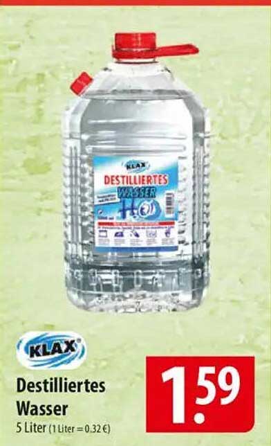 Destilliertes Wasser, 5 Liter