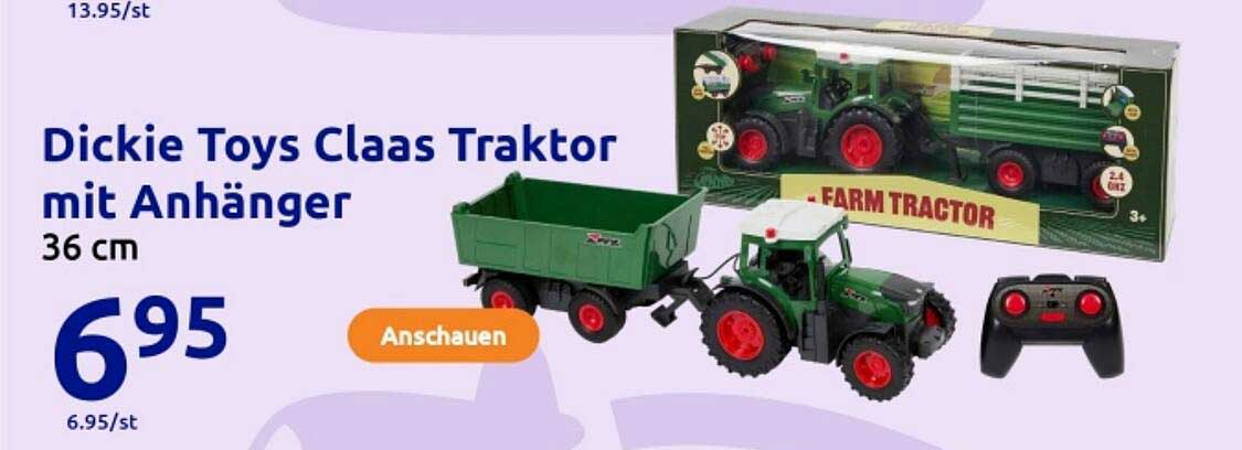Dickie Toys Claas Traktor mit Anhänger 36 cm