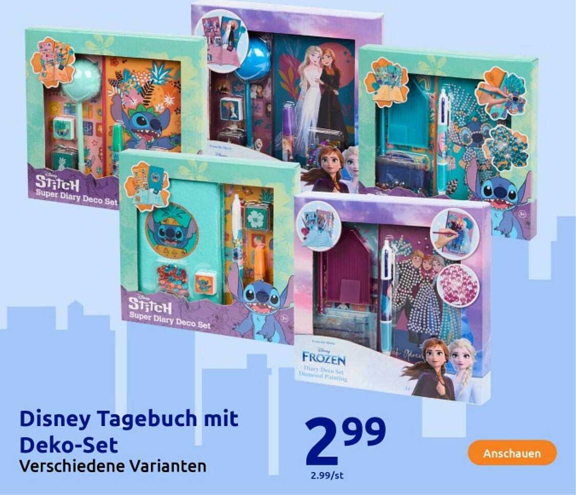 Disney Tagebuch mit Deko-Set - Verschiedene Varianten