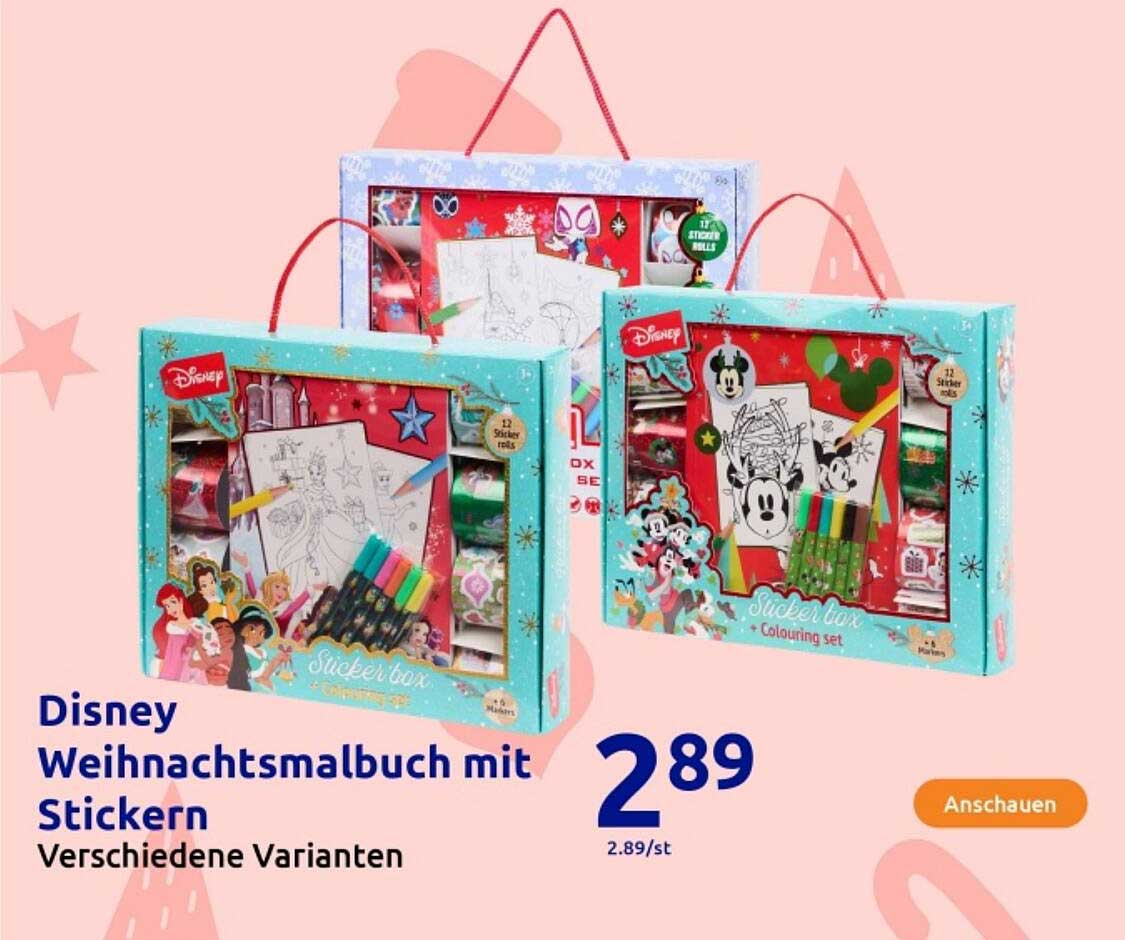 Disney Weihnachtsmalbuch mit Stickern