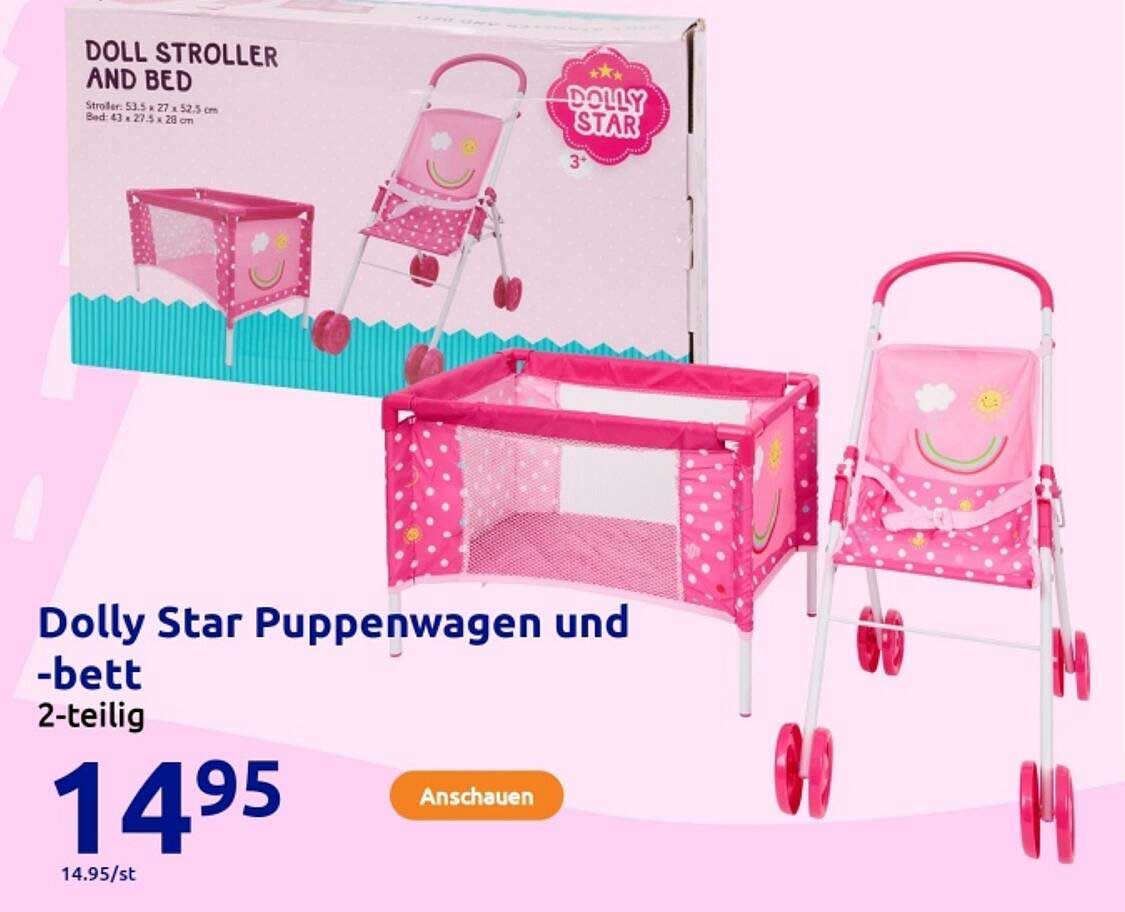 Dolly Star Puppenwagen und -bett 2-teilig