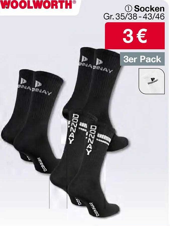 DONNAY Socken 3er Pack Größenauswahl 35/38 - 43/46