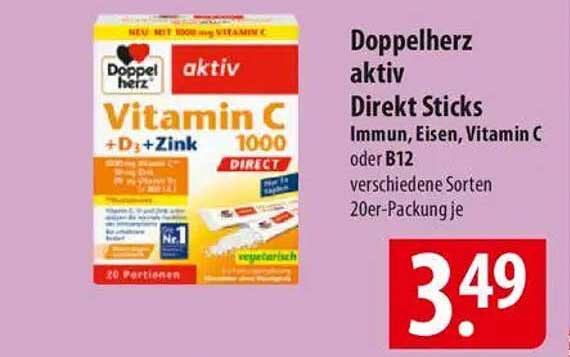 Doppelherz aktiv Vitamin C 1000 Direk Sticks
