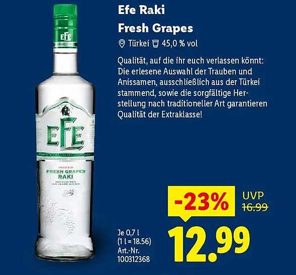Efe Raki Fresh Grapes 0,7l