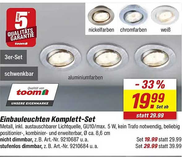 Einbauleuchten Komplett-Set