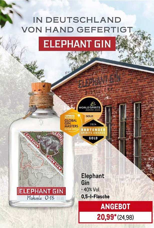 Elephant Gin 0,5 l - 40% Vol.