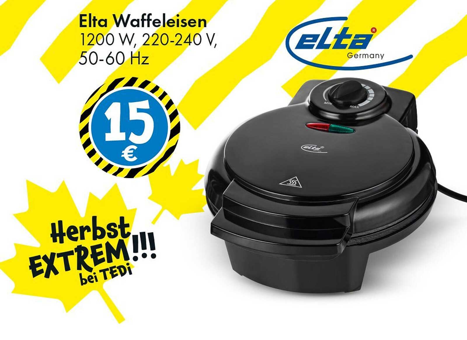 Elta Waffeleisen 1200 W - Herbstangebot bei TEDi
