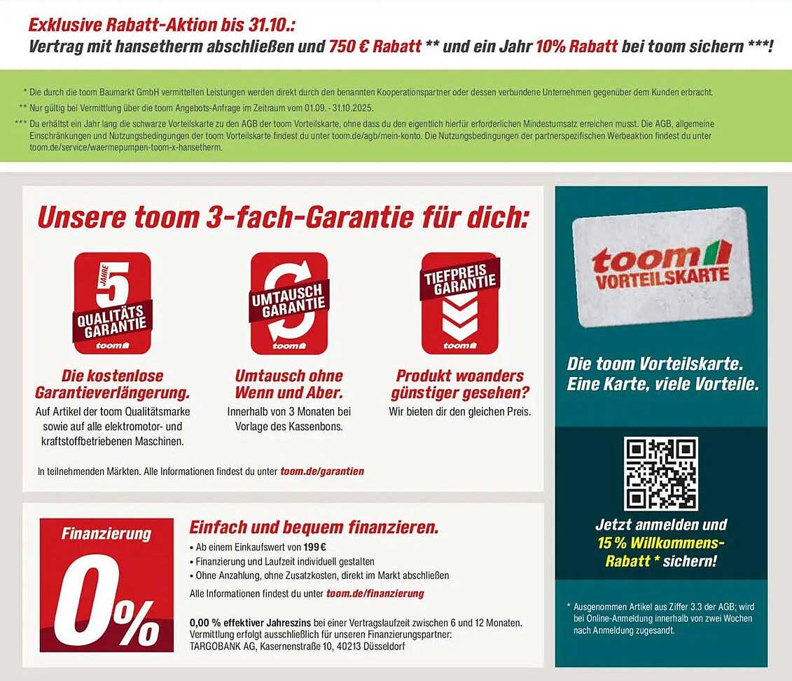 Exklusive Rabatt-Aktion bis 31.10.: Vertrag mit hansetherm abschließen und 750 € Rabatt sichern