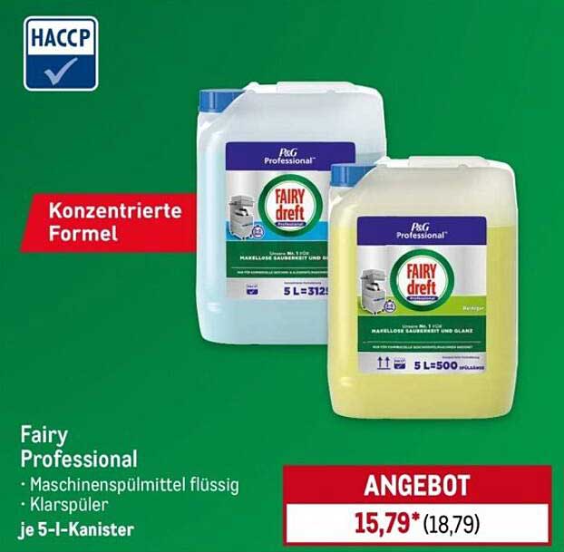 Fairy Professional - Maschinenspülmittel flüssig und Klarspüler je 5-l-Kanister