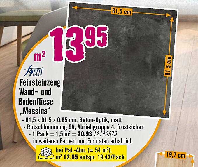Feinsteinzeug Wand- und Bodenfliese "Messina"