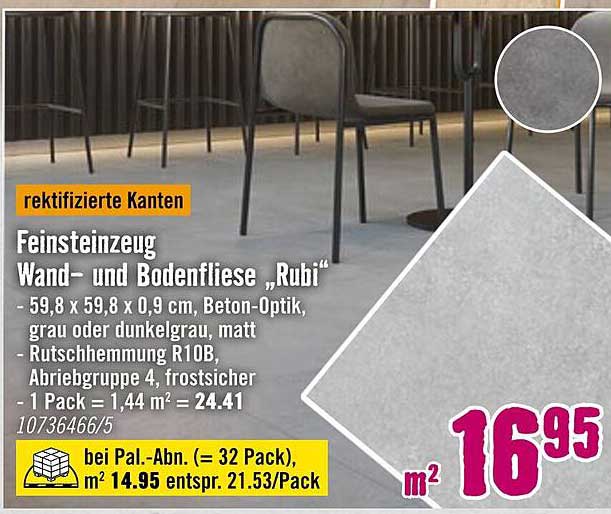 Feinsteinzeug Wand- und Bodenfliese „Rubi“