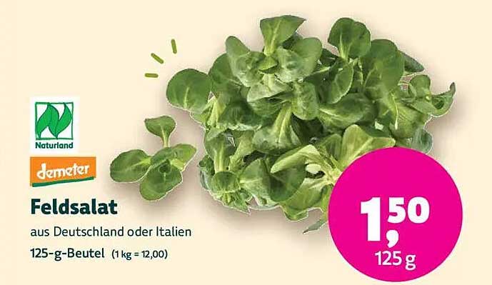 Feldsalat aus Deutschland oder Italien - 125-g-Beutel