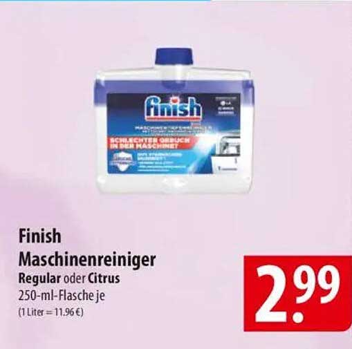 Finish Maschinenreiniger Regular oder Citrus 250-ml-Flasche