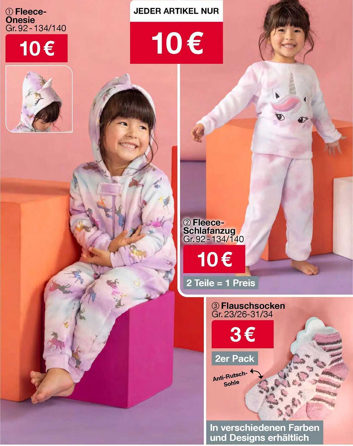Fleece-Onesie und Fleece-Schlafanzug für nur 10 €